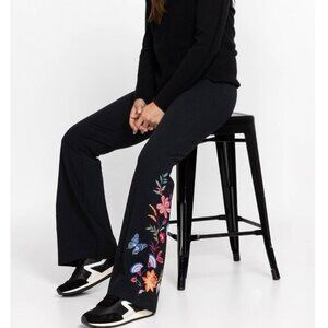 New Johnny Was Sandra Embroidered Cotton Flare Pants